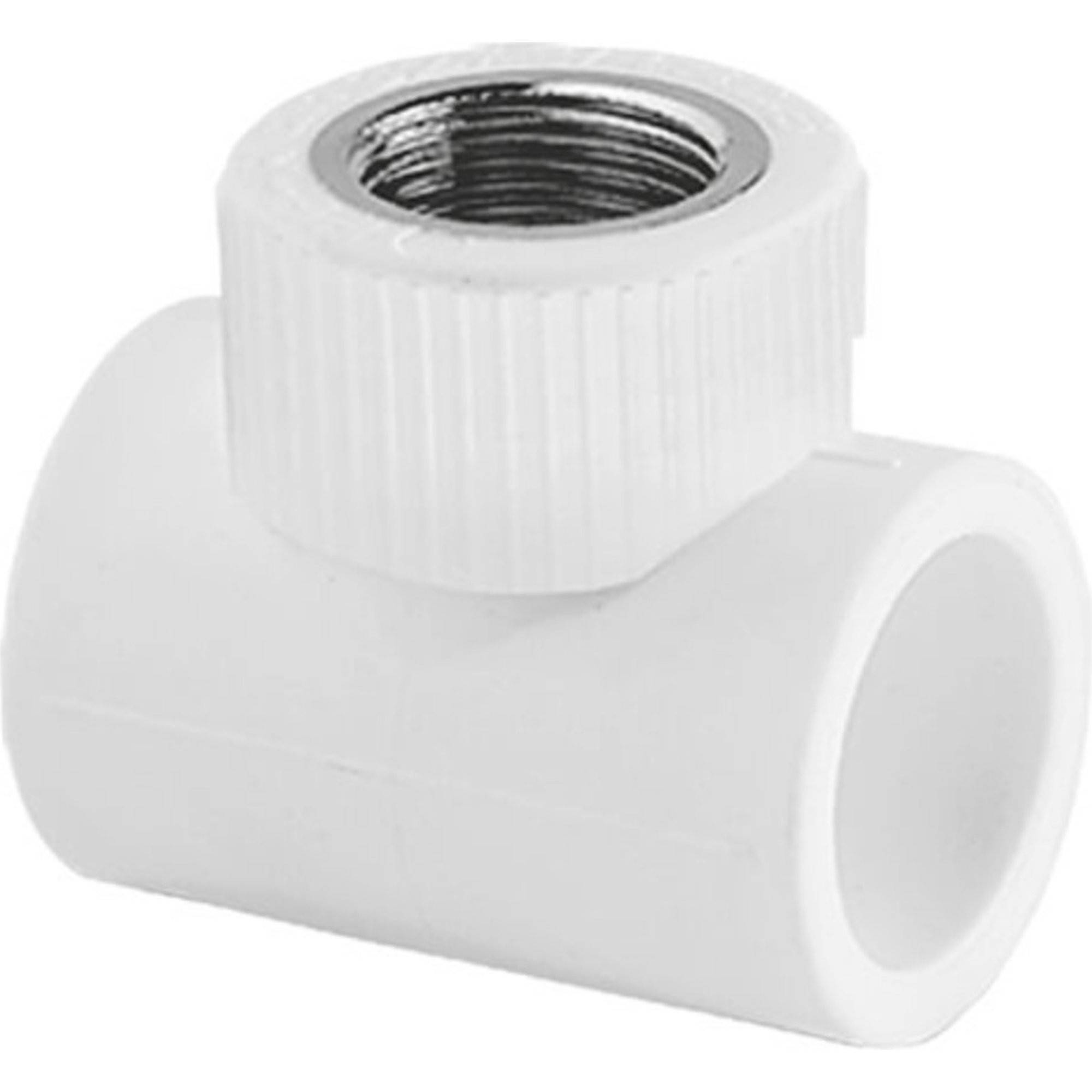 Тройник комбинированный TEBO PP-R 32х1/2 ВР белый 030043306
