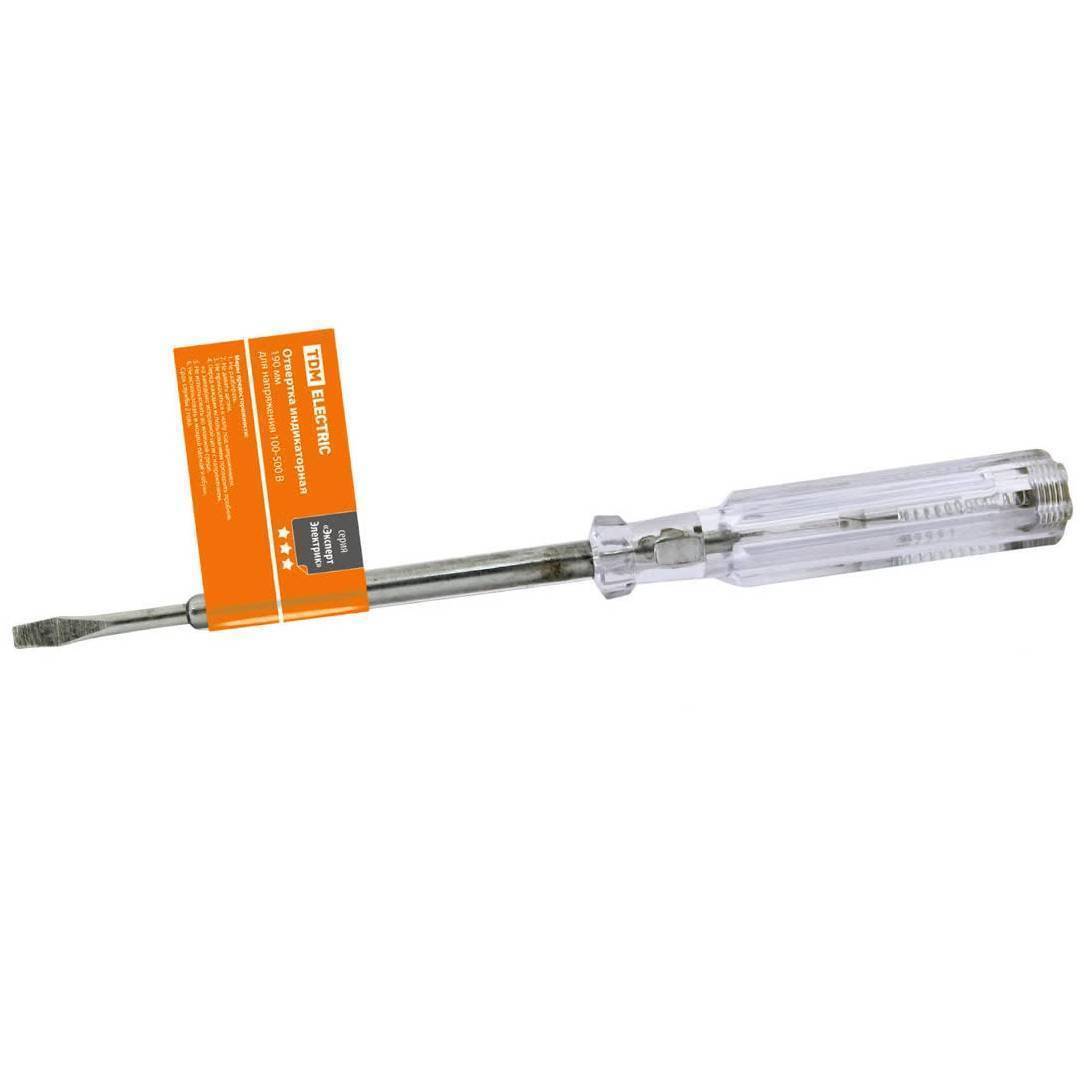 Отвертка-пробник TDM ELECTRIC с индикатором 190 мм SQ1005-0002