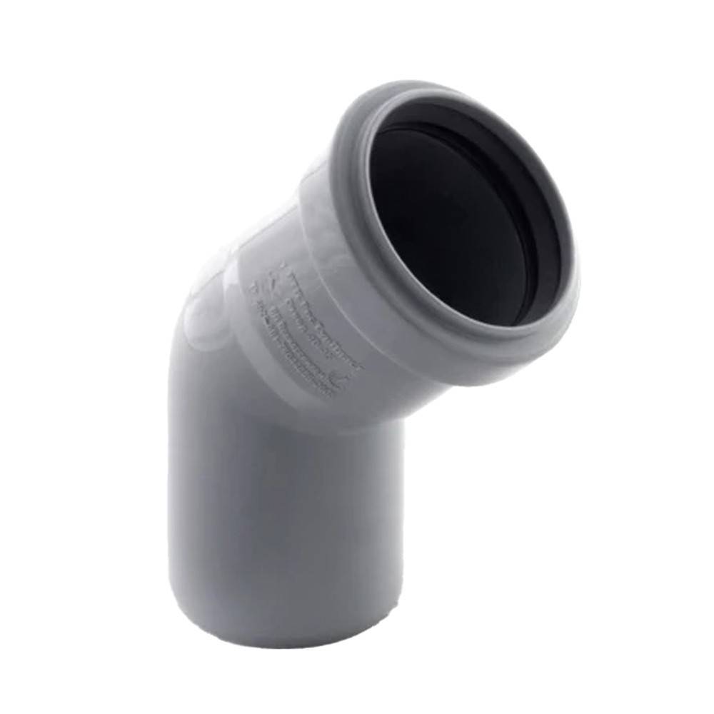 Отвод канализационный РТП 40 мм 45° серый 4045