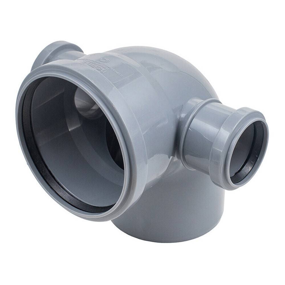 Отвод для внутренней канализации Политэк 110 мм 90° с выходом 50 мм левый и правый 1306829