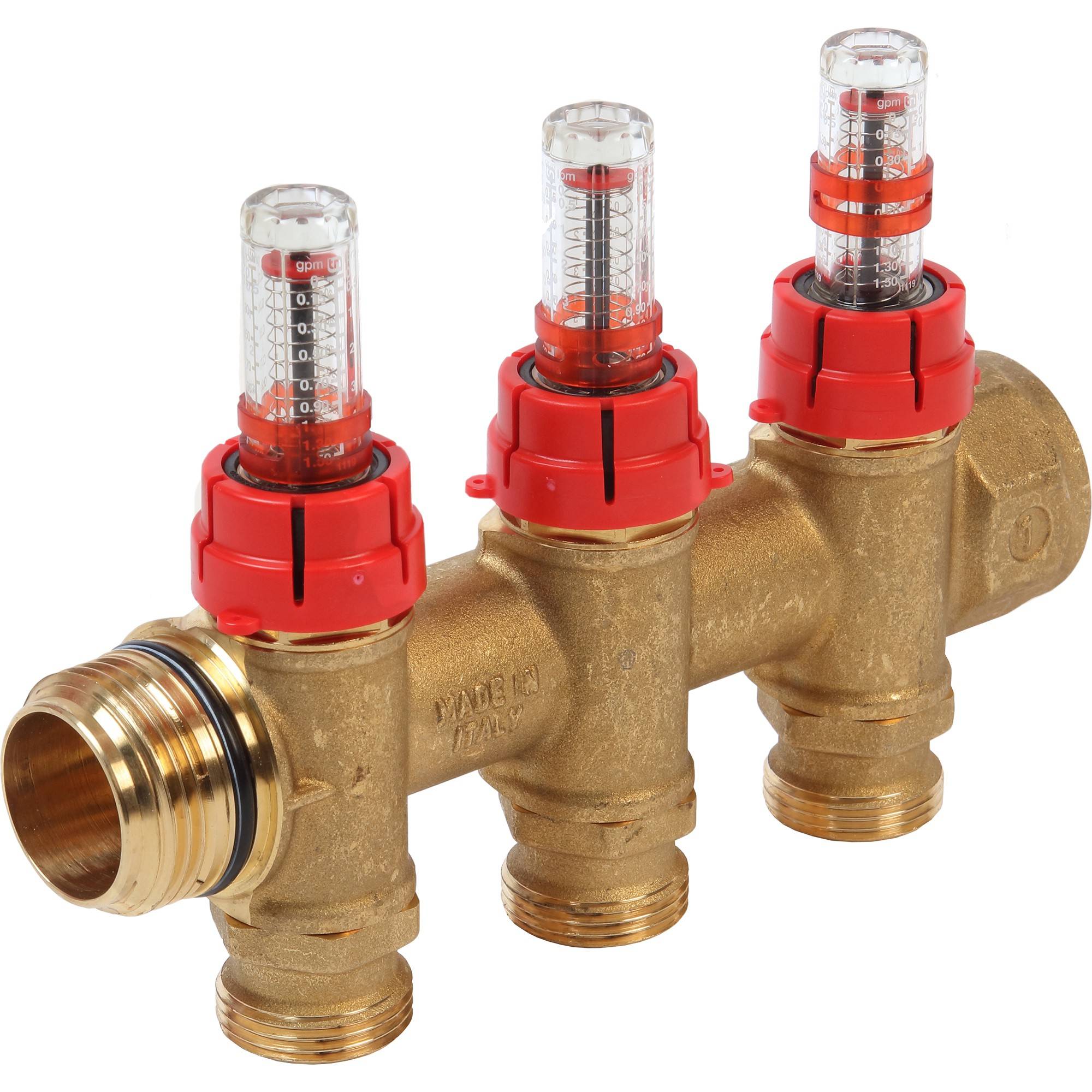 Коллектор Giacomini с балансировочными клапанами и расходомерами 1 x 3/4 E на 3 выхода R583MY113