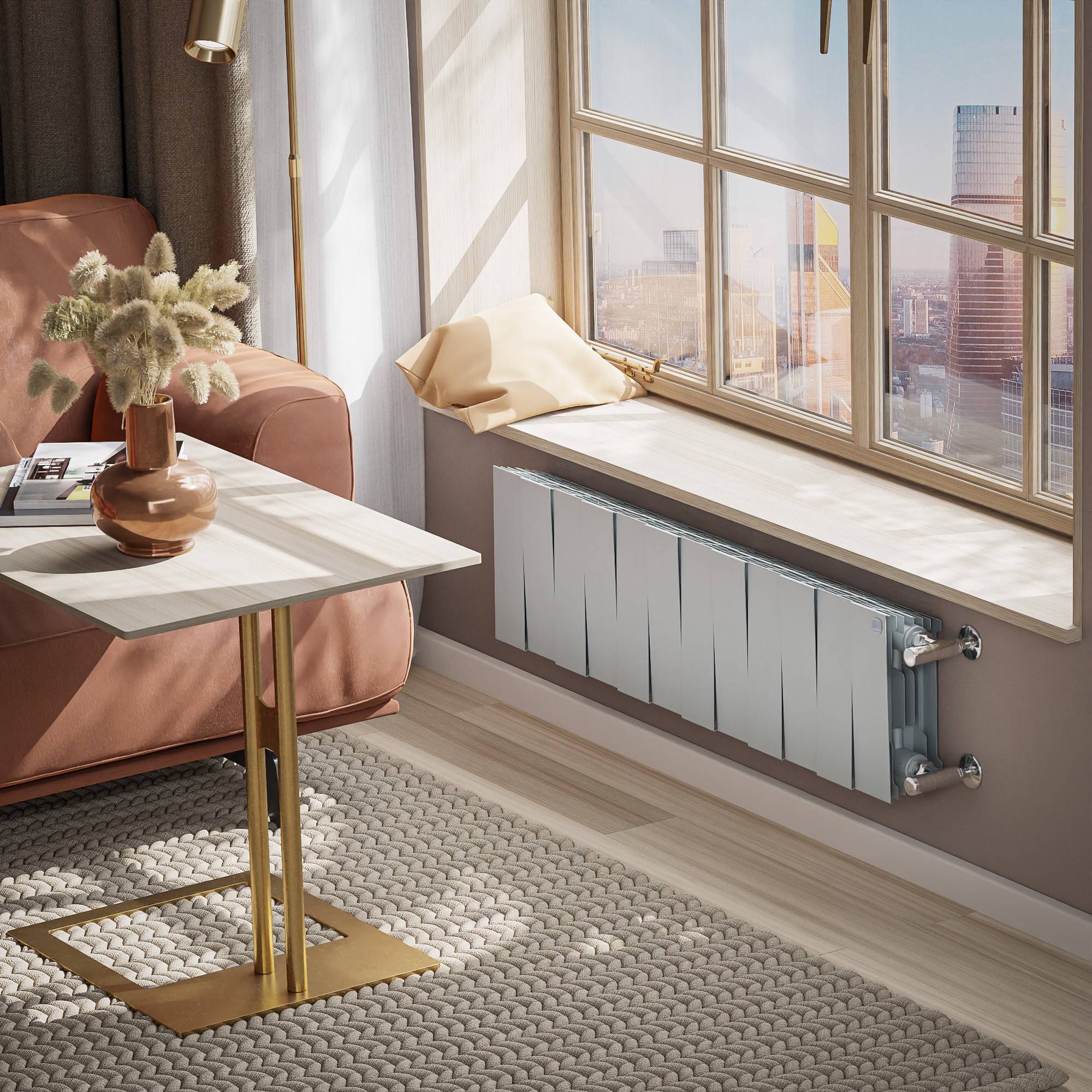 Радиатор биметаллический Royal Thermo PianoForte 200 Серебристый 12 секций боковое подключение НС-1682310