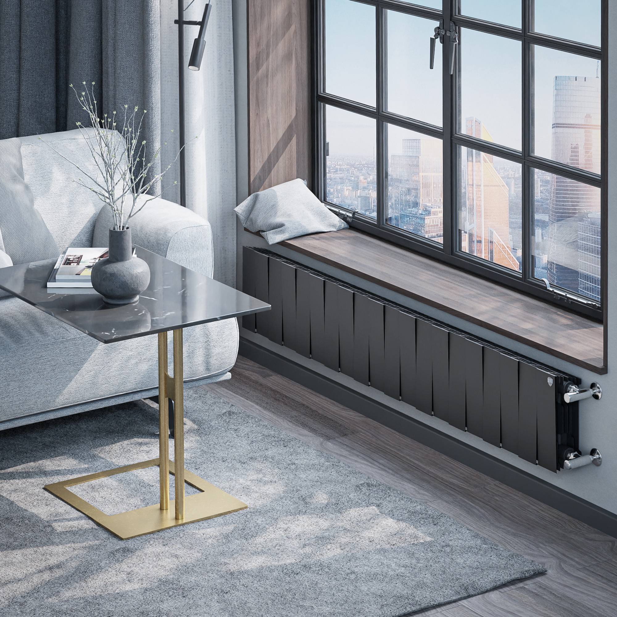 Радиатор биметаллический Royal Thermo PianoForte 200 20 секций боковое подключение черный 1682323