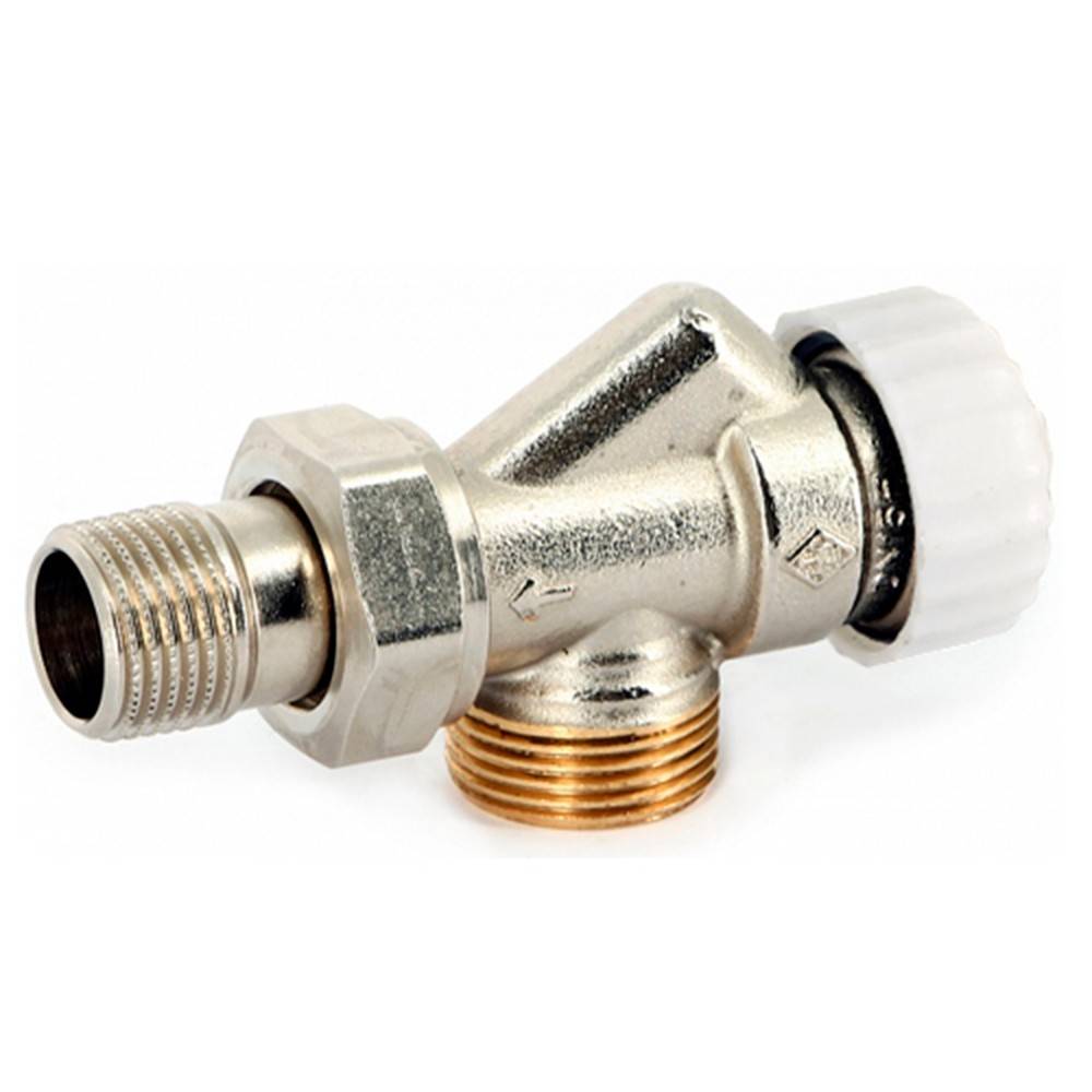 Вентиль термостатический Uni-Fitt угловой-осевой 1/2x3/4 EK никелированный 126N2400