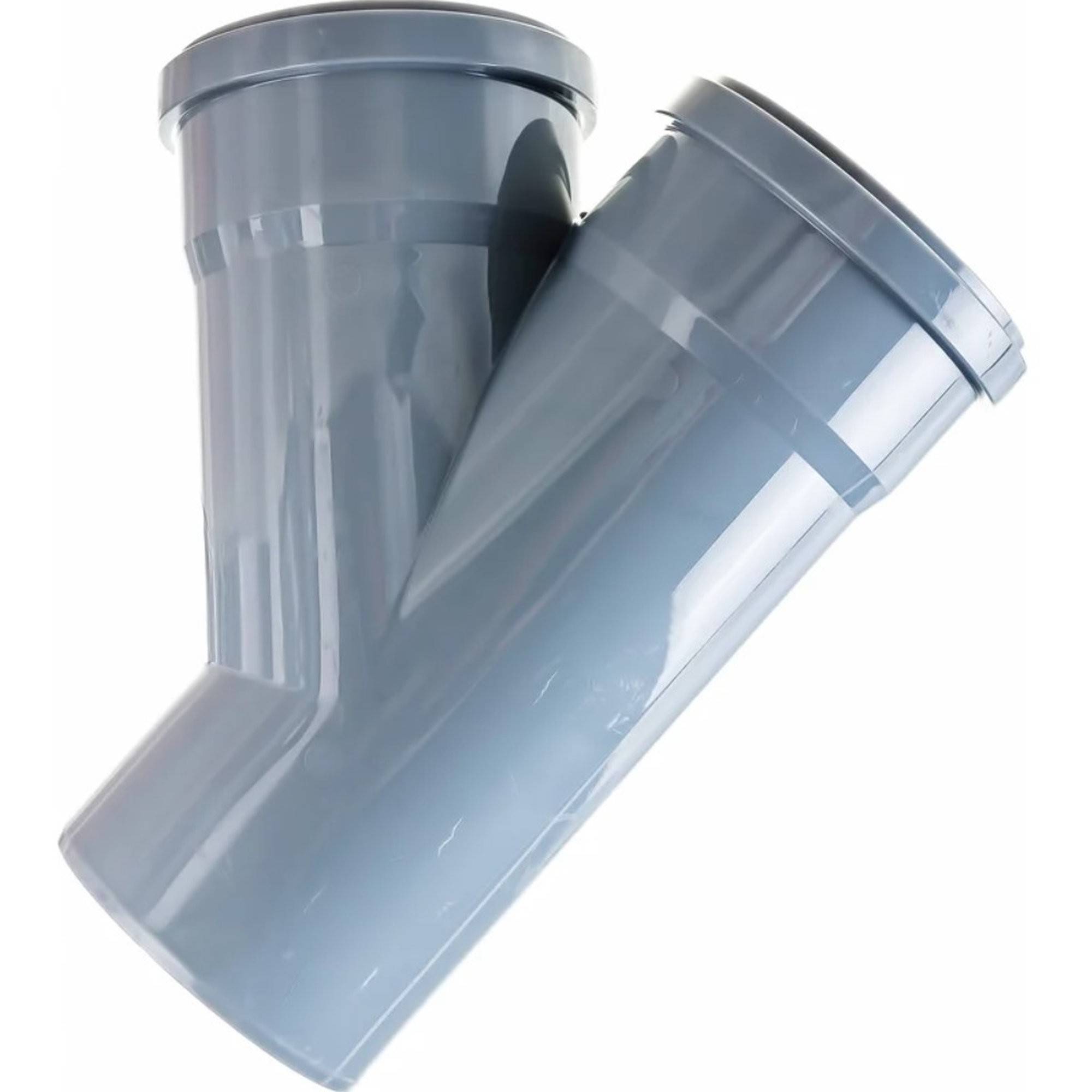 Тройник канализационный Политэк 110х110 мм 45° наружный (25) 301145