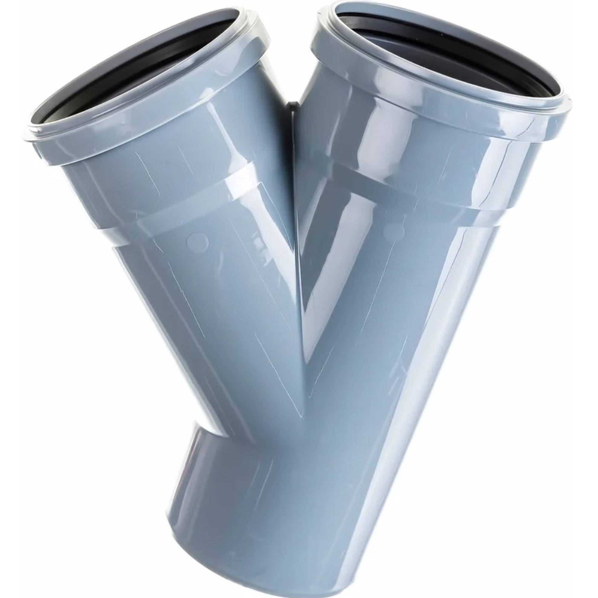 Тройник канализационный Политэк 110х110 мм 45° наружный (25) 301145