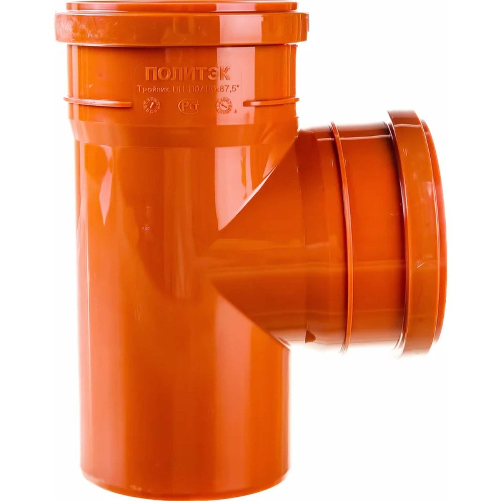 Тройник канализационный Политэк 110х110 мм 87° наружный (30) 301187