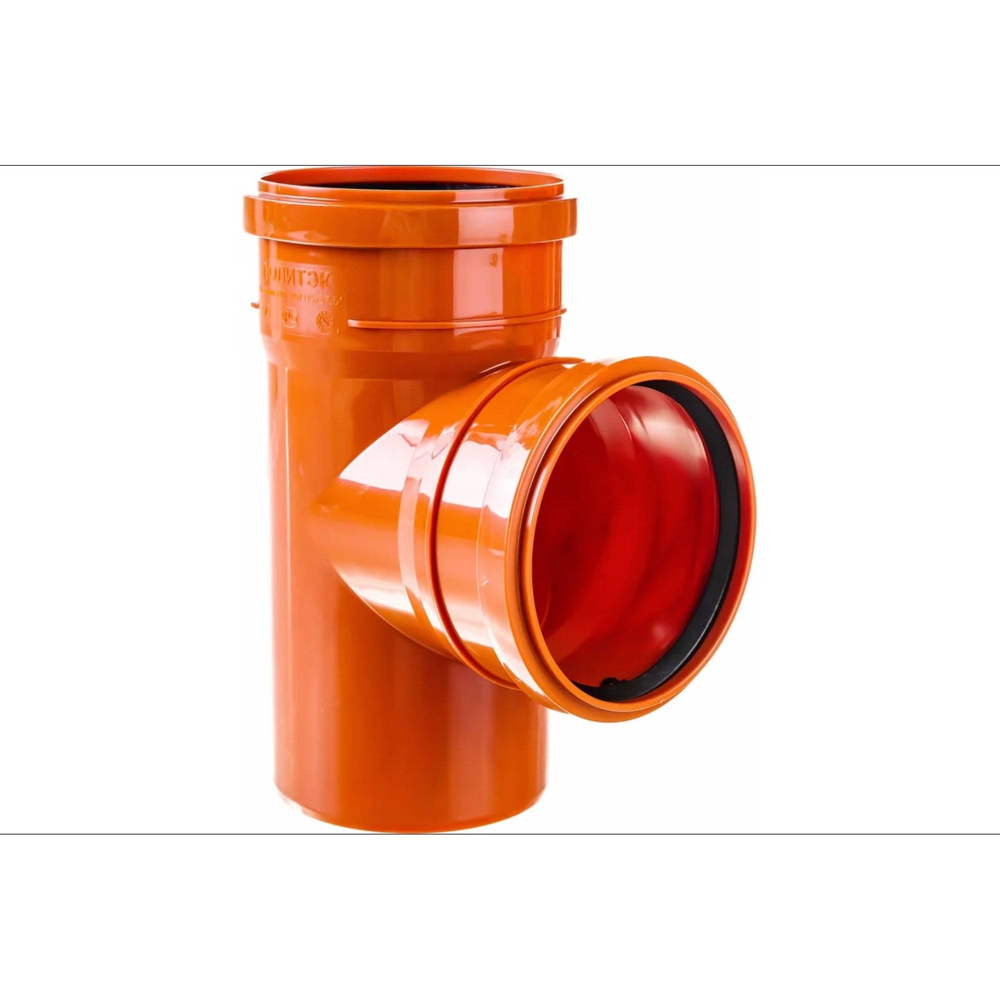 Тройник канализационный Политэк 110х110 мм 87° наружный (30) 301187