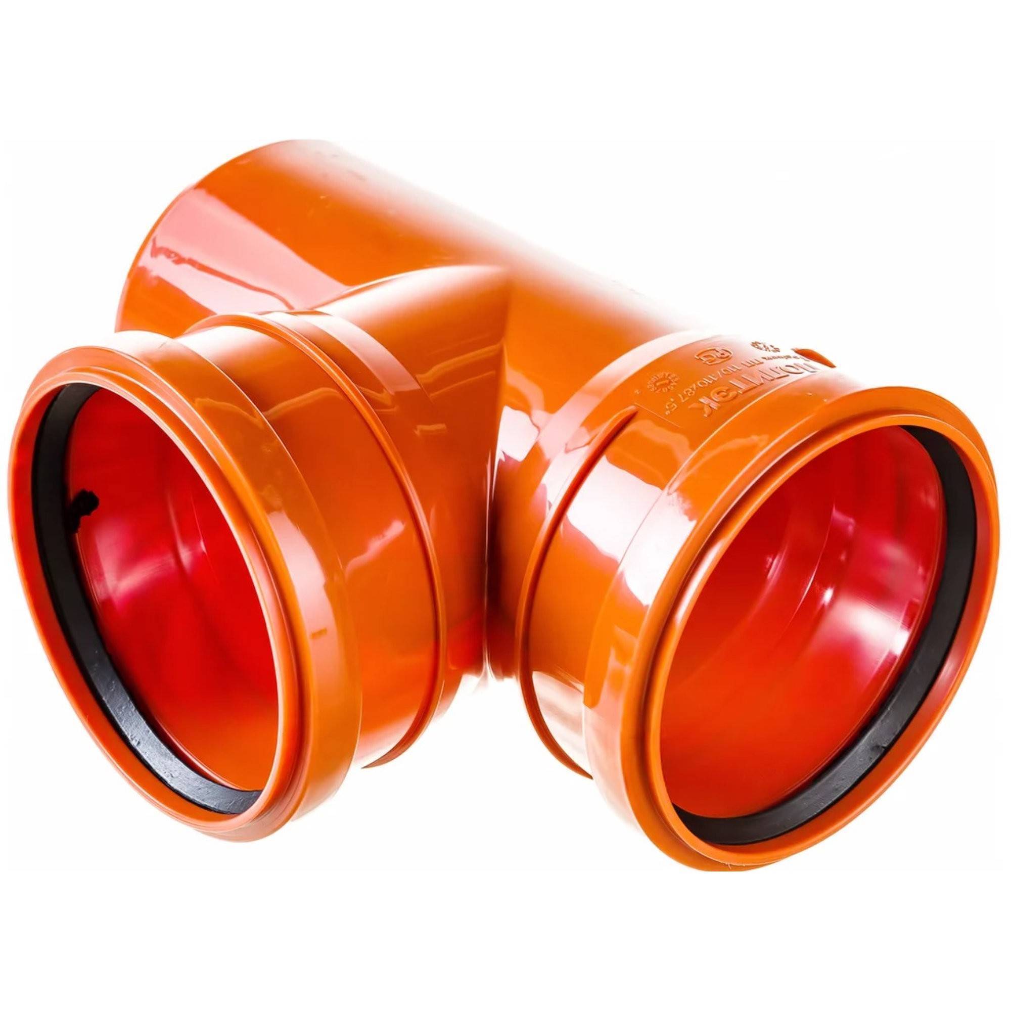 Тройник канализационный Политэк 110х110 мм 87° наружный (30) 301187