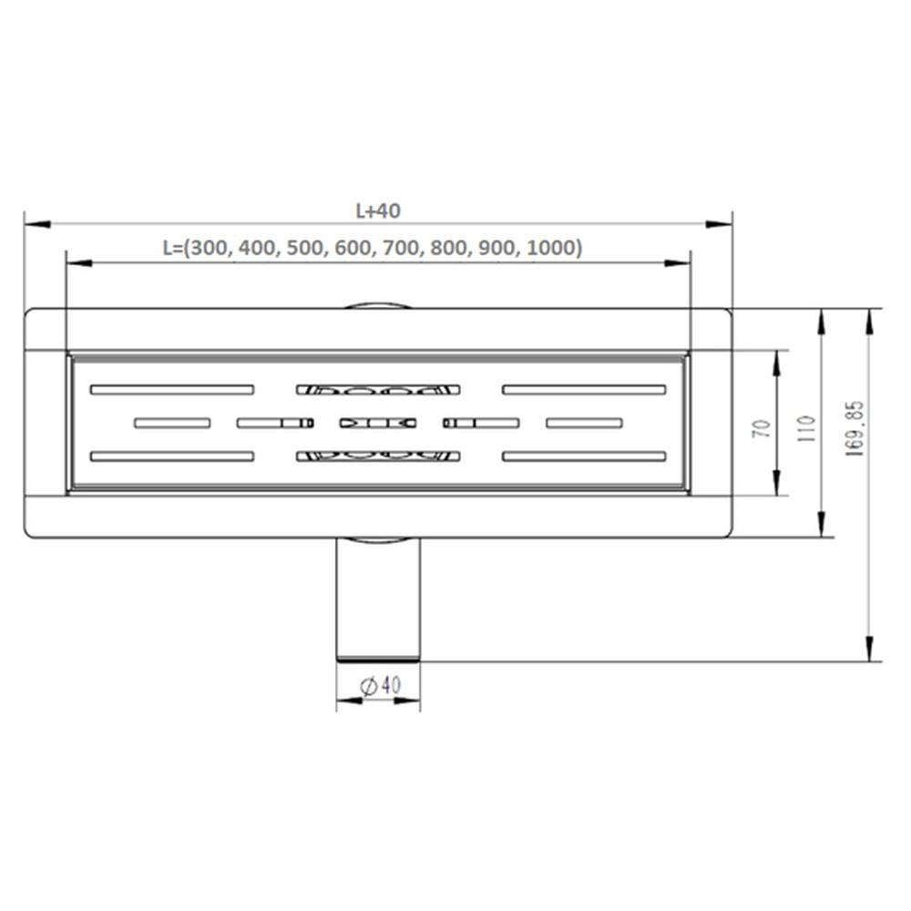 Трап душевой линейный VIEIR с сухим затвором 300 мм DL30