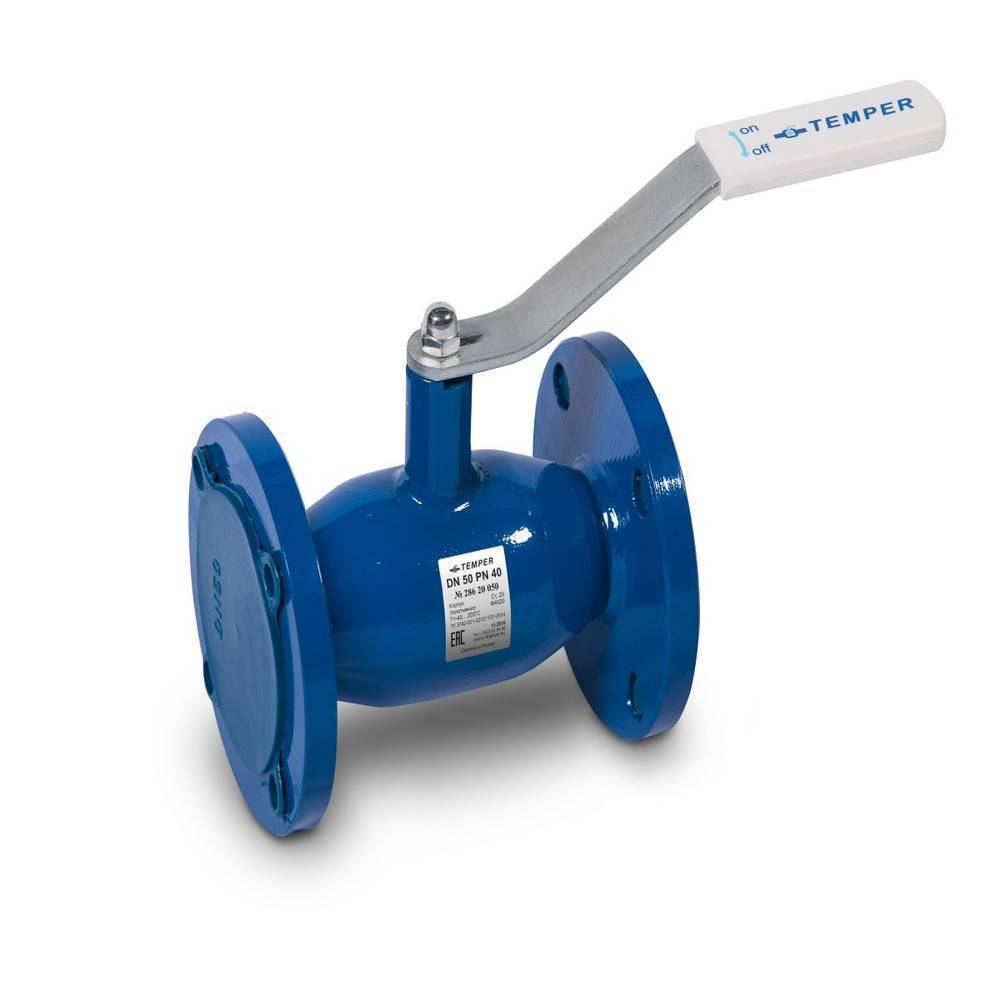 Кран шаровый TEMPER DN50 PN40 стандартнопроходной фланцевый 28320050