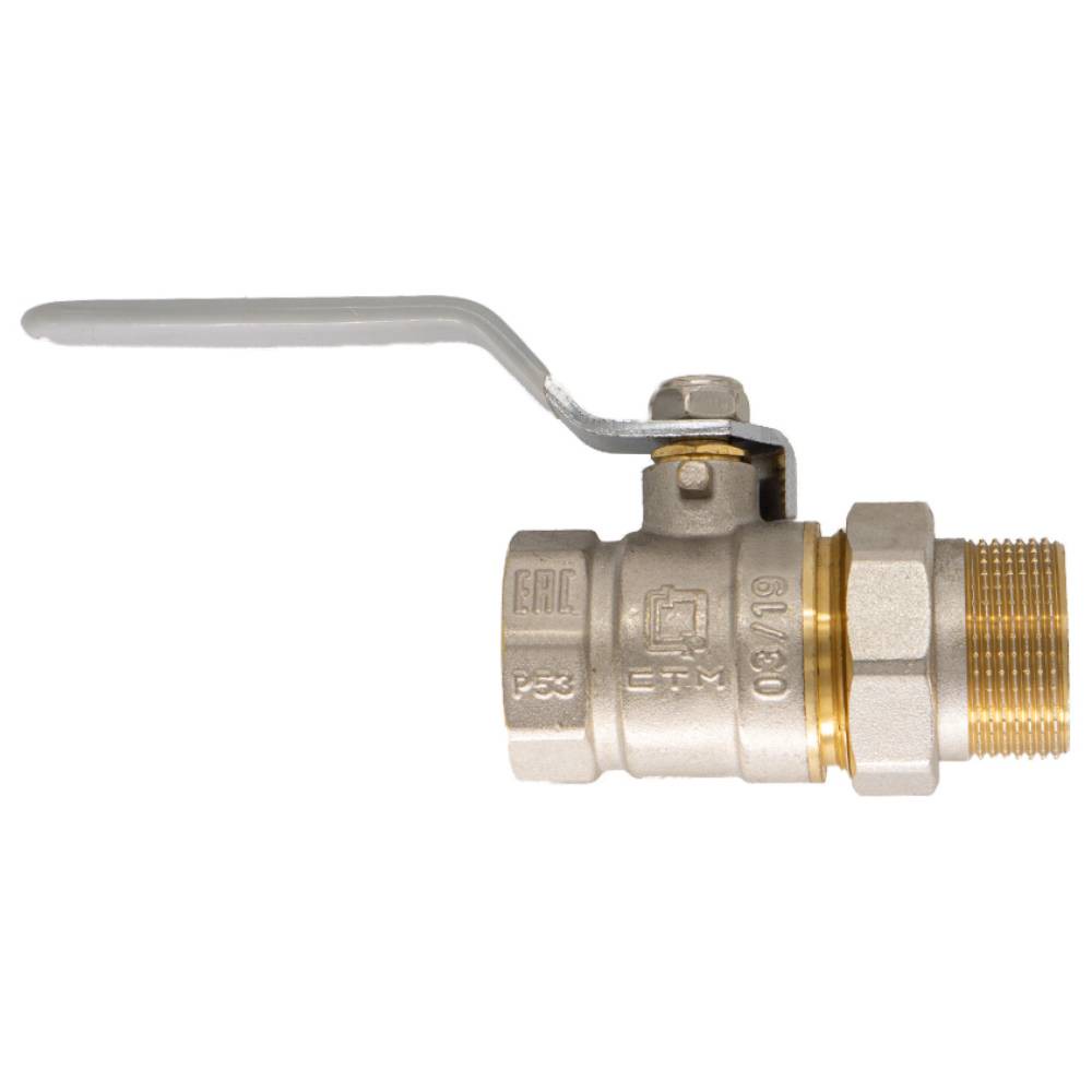 Кран шаровой СТМ Стандарт 1 1/4 дюйма ВР/НР с накидной гайкой рычаг 1202919