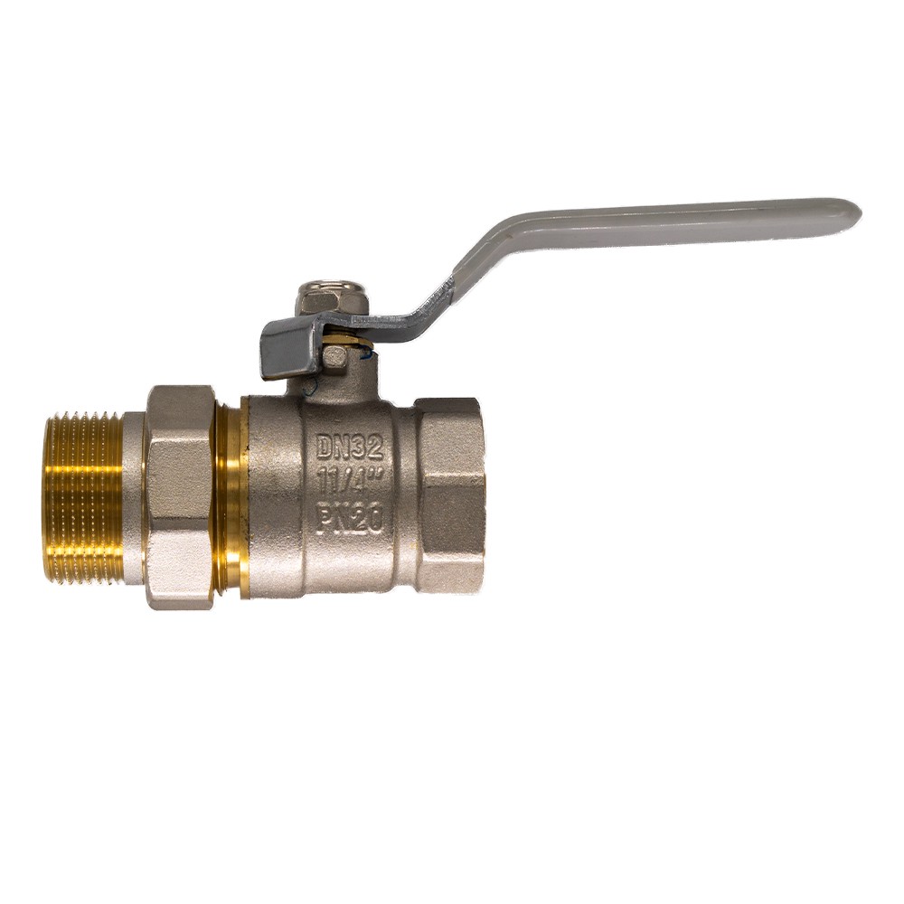 Кран шаровой СТМ Стандарт 1 1/4 дюйма ВР/НР с накидной гайкой рычаг 1202919