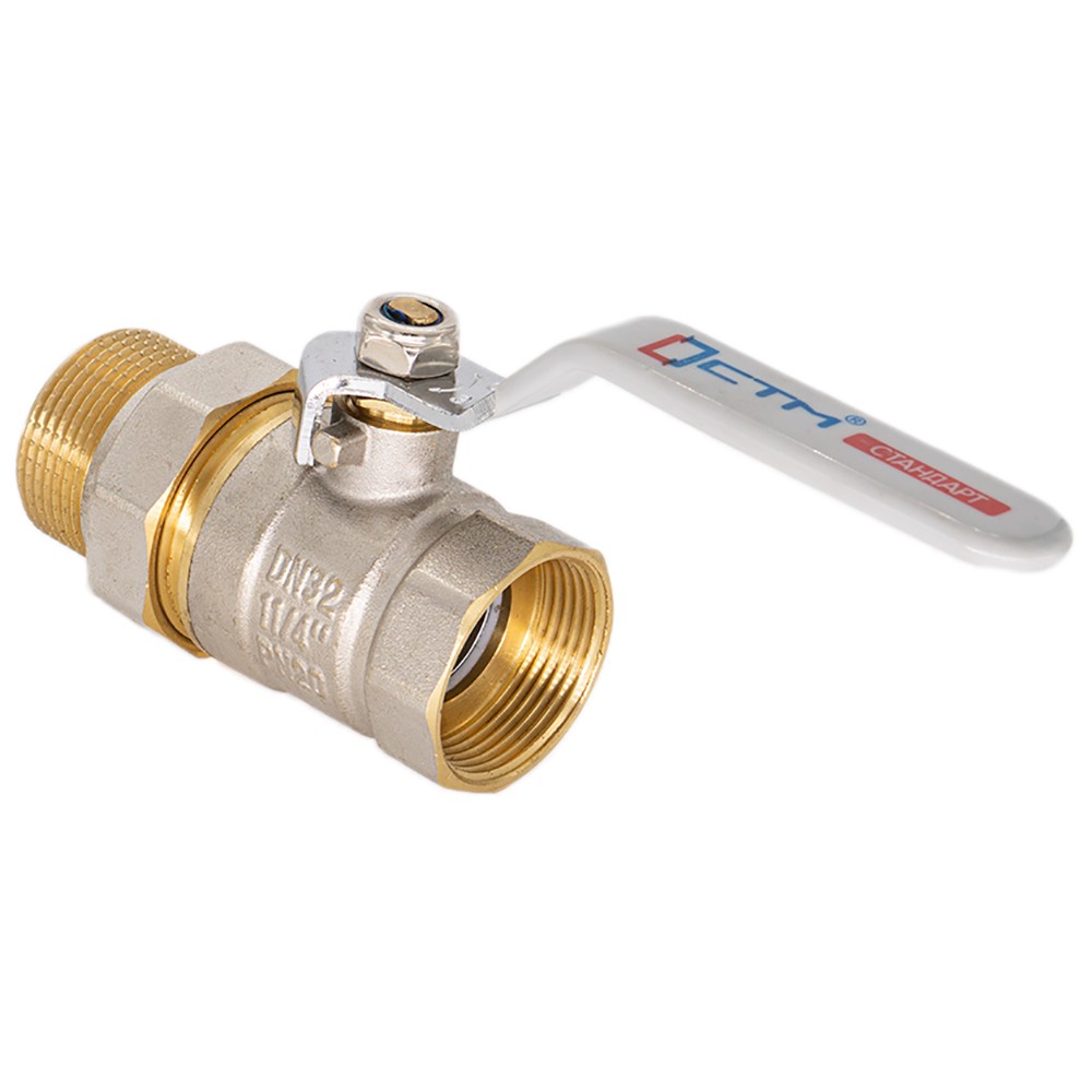 Кран шаровой СТМ Стандарт 1 1/4 дюйма ВР/НР с накидной гайкой рычаг 1202919