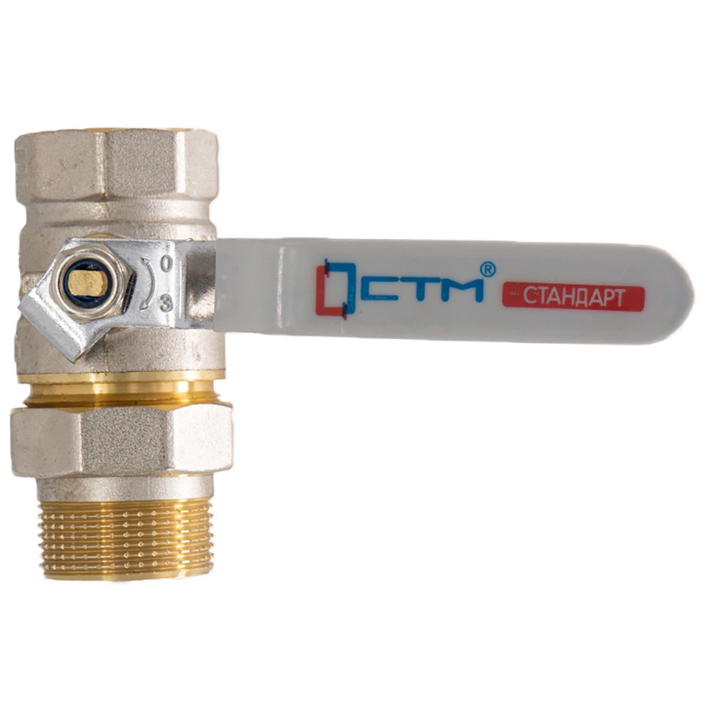 Кран шаровой СТМ Стандарт 1 1/4 дюйма ВР/НР с накидной гайкой рычаг 1202919