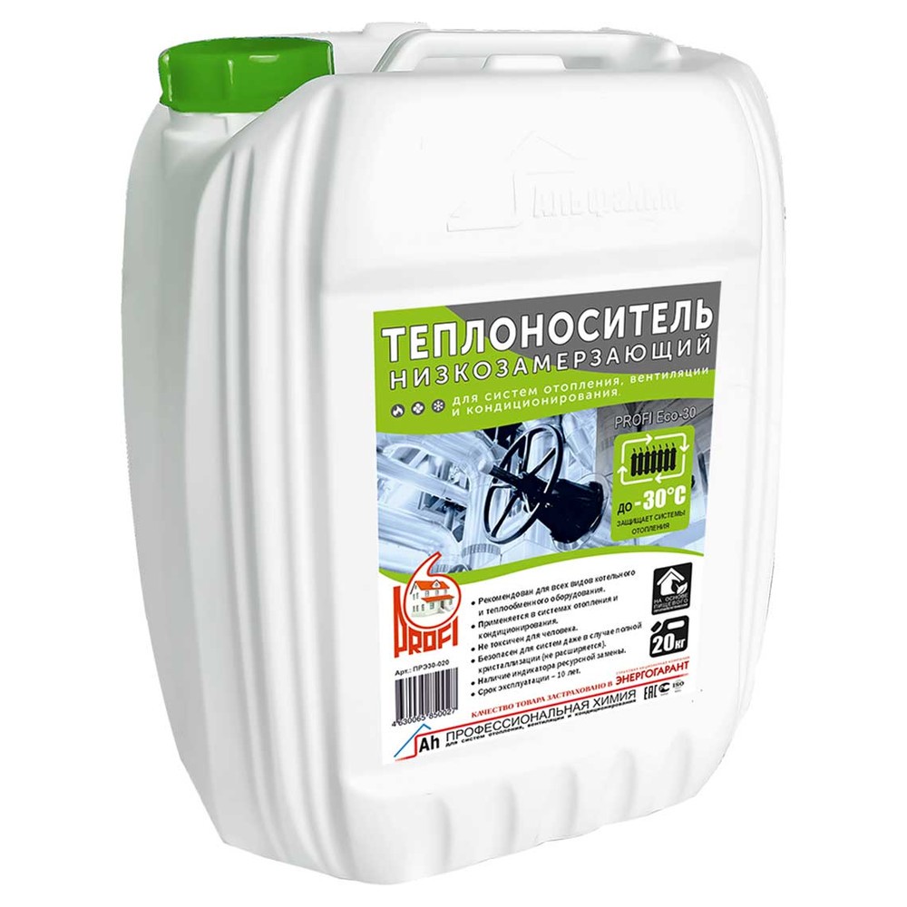 Теплоноситель АльфаХим PROFI Eco-30 на основе пропиленгликоля 20 кг НС-1259067
