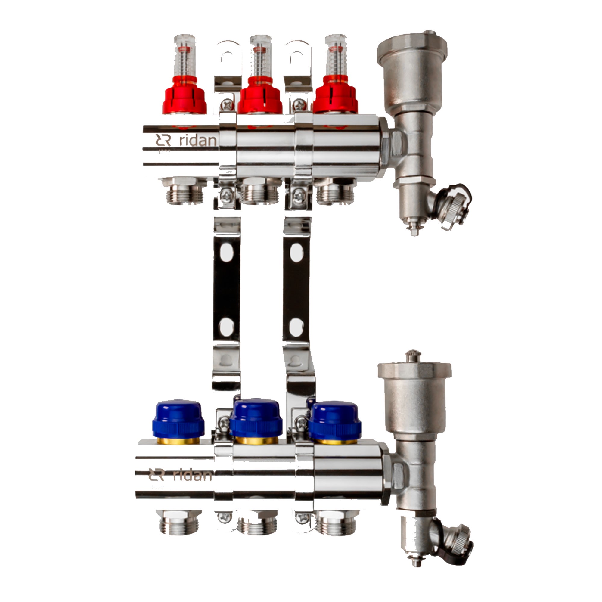 Комплект коллекторов Ридан FHF-8F set с расходомерами кронштейнами и воздухоотводчиками НС-1573021