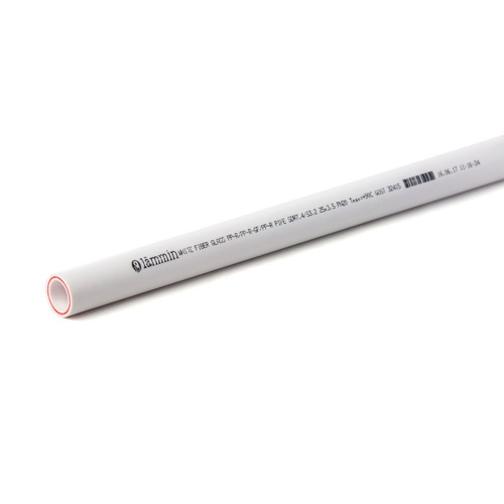 Труба полипропиленовая Lammin PPR армированная стекловолокном PN20 50x6.9 мм 4 м НС-1161033