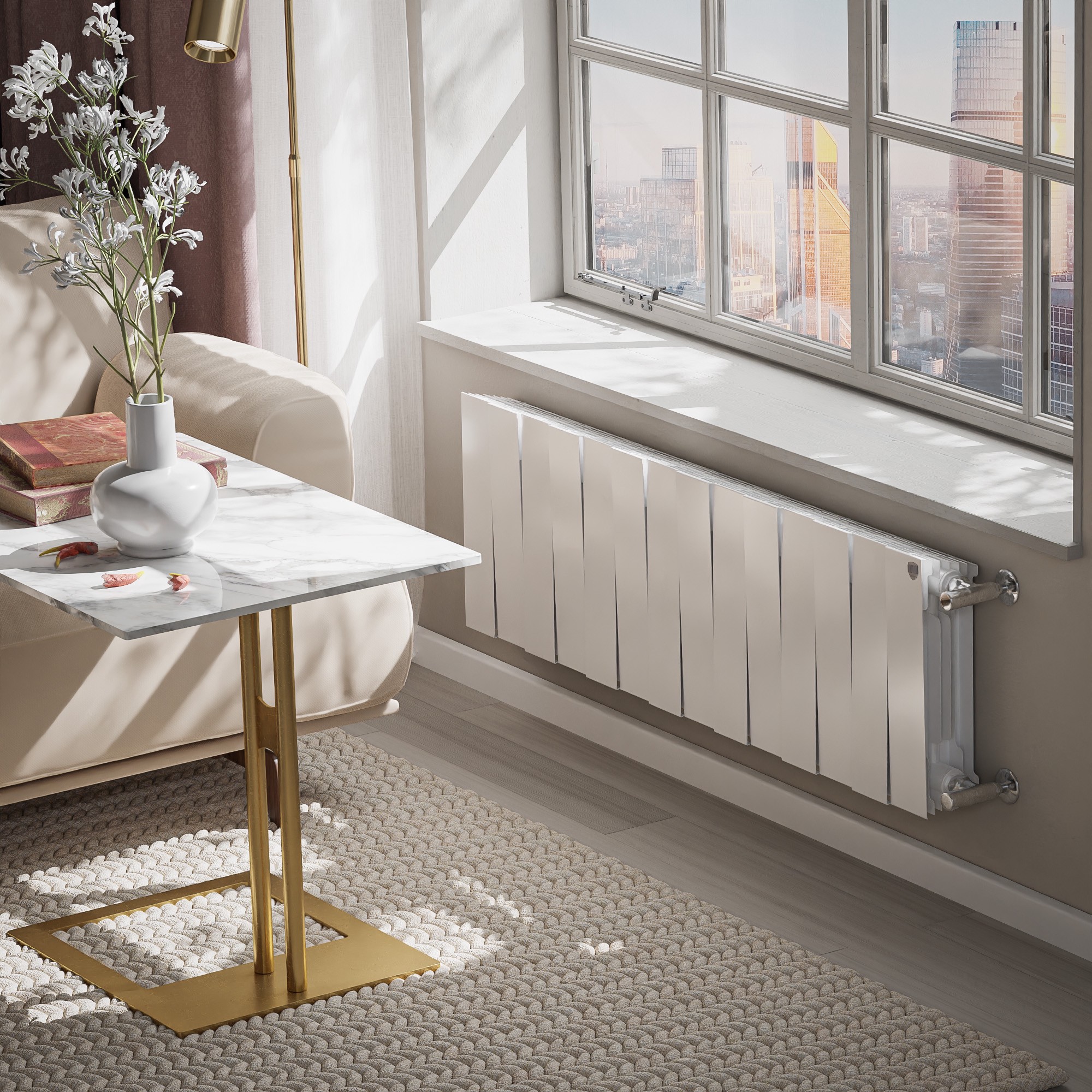 Радиатор биметаллический Royal Thermo PianoForte 300 14 секций боковое подключение белый 1682332