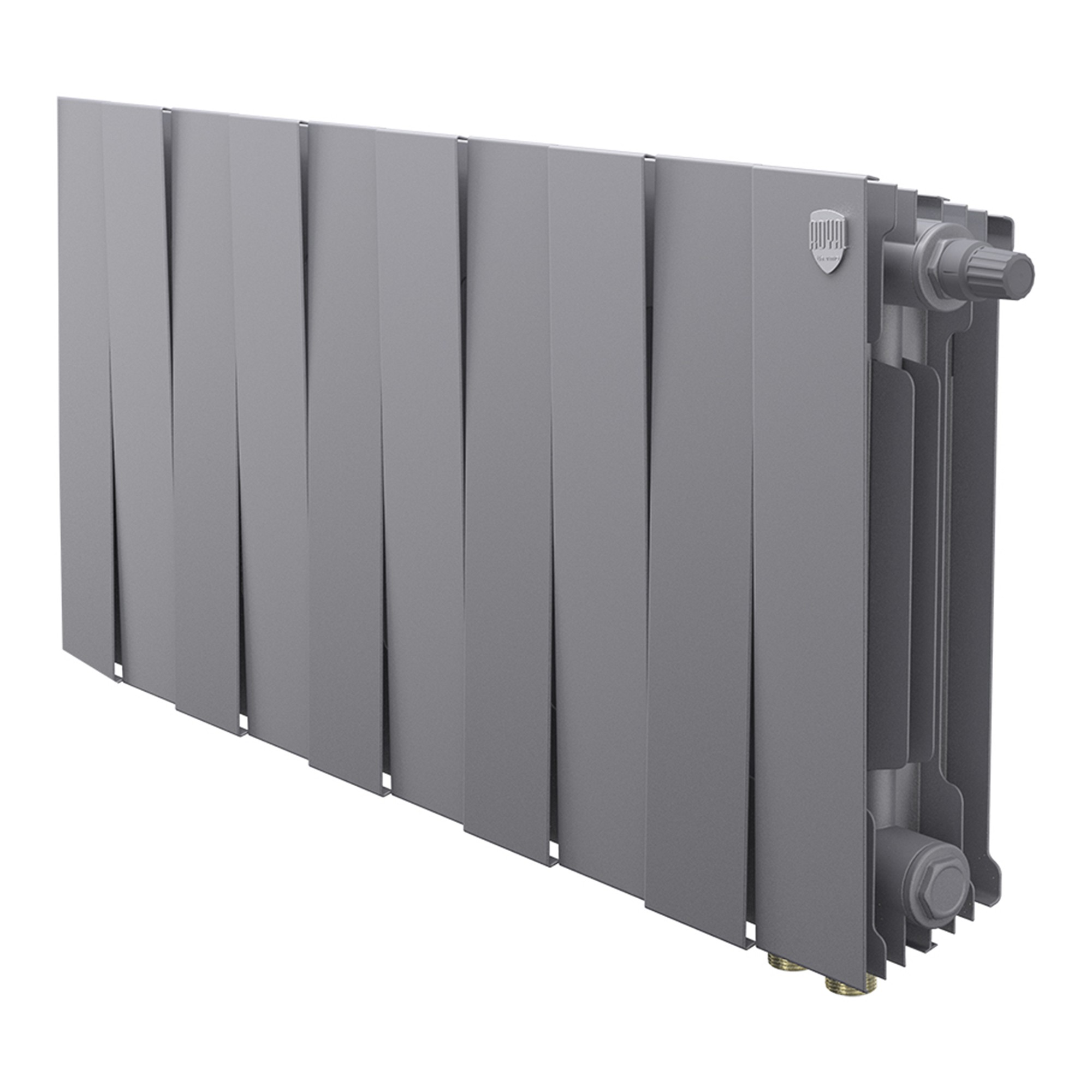 Радиатор биметаллический Royal Thermo PianoForte 300 Silver Satin 10 секций нижнее подключение НС-1682345