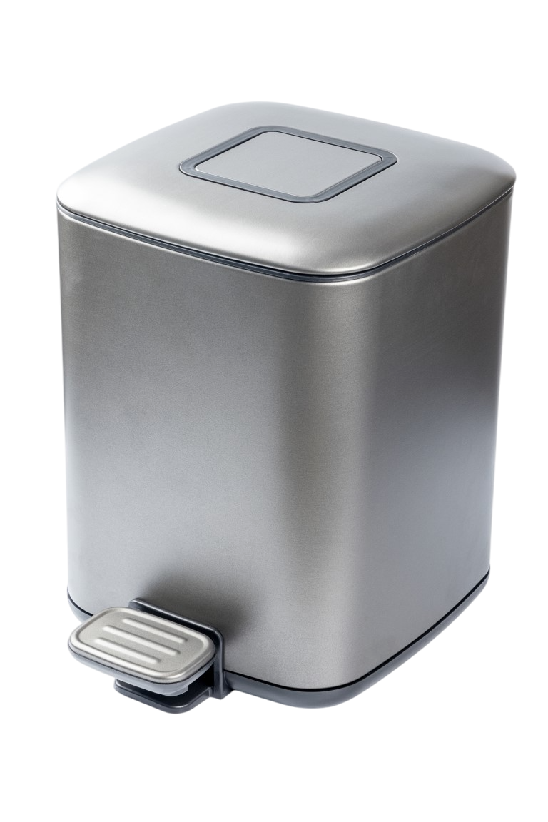 Ведро с крышкой напольное Boheme Q 7 л gun metal 10948-GM