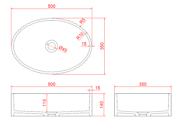 Раковина мебельная Boheme Monaco овальная 50х35х14 см белый 878-WM