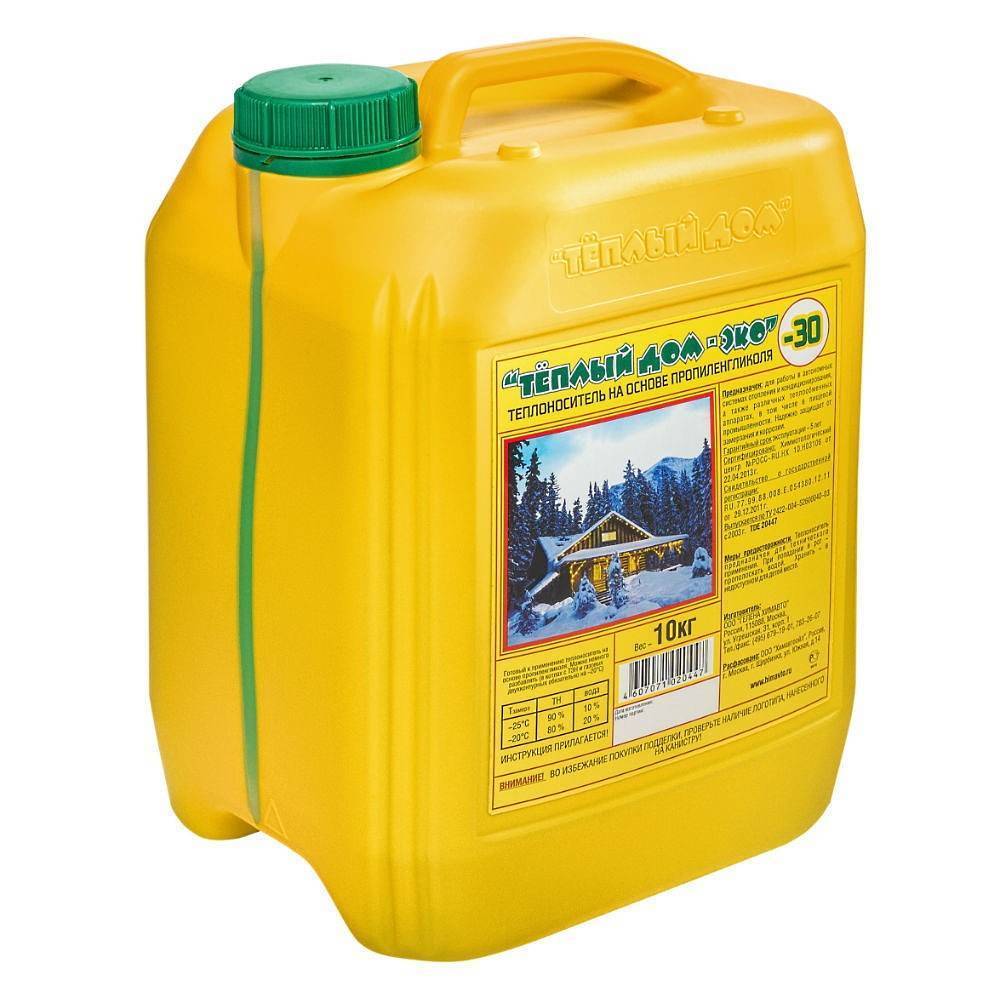 Теплоноситель Теплый дом Эко-30 на основе пропиленгликоля 10 кг 1431836