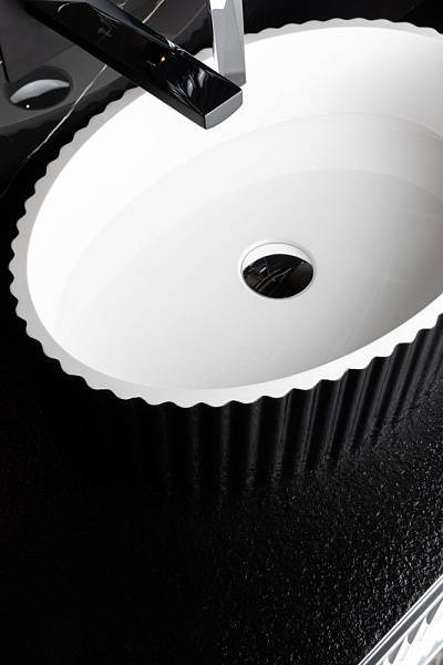 Раковина мебельная Boheme Monaco 50х35х14 см овальная черная 878-B