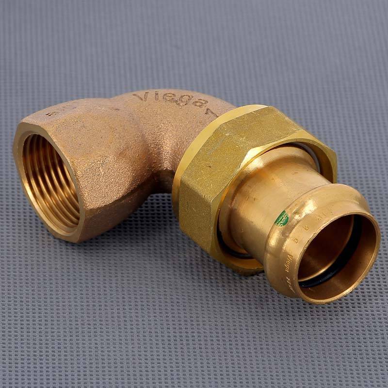 Угольник переходной Viega Sanpress 90° 28х1 пресс-В разъёмное соединение бронза 128159