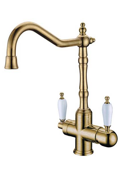 Смеситель для кухни Boheme Medici Ripresa с фильтром для питьевой воды бронза 111