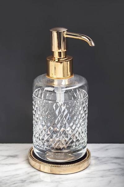 Дозатор для жидкого мыла Boheme Murano Cristal настольный золото 10228