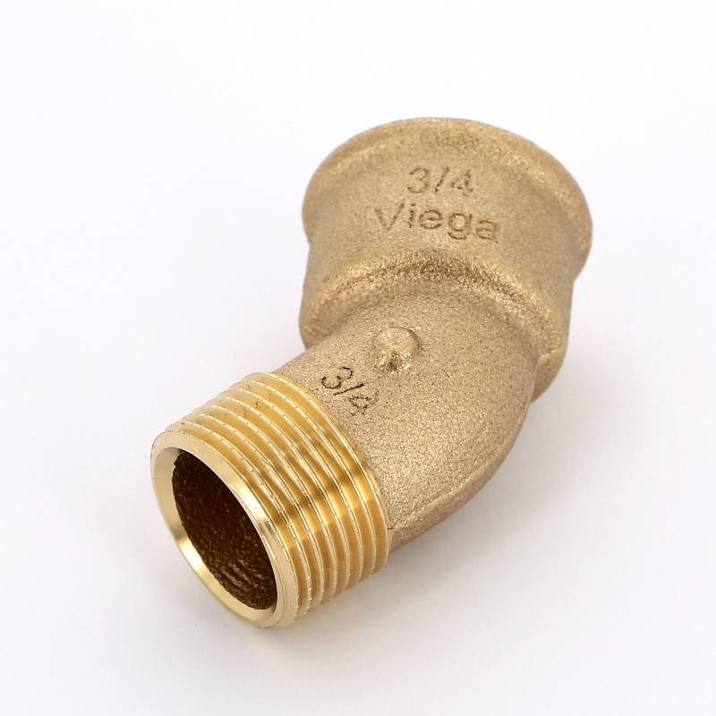 Угольник НВ Viega Sanpress 45° 3/4 бронза 264185