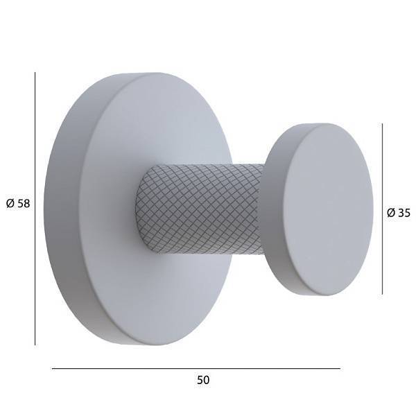 Крючок для ванной Boheme Uno подвесной оружейная сталь 10976-GM