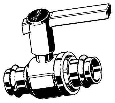 Кран шаровый пресс Viega Easytop 2275 бронза DN40 42 мм 475918
