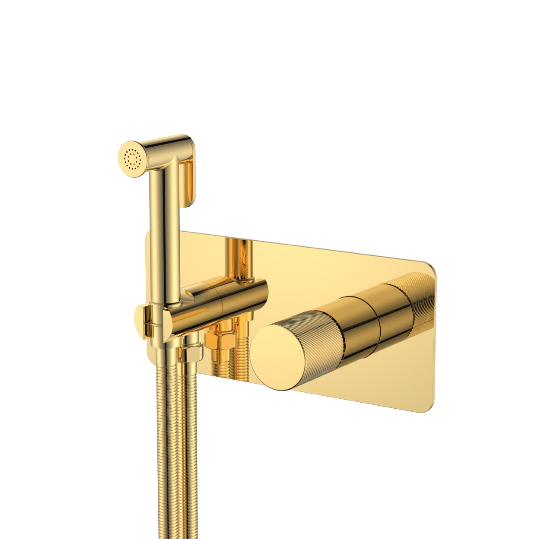 Гигиенический душ со смесителем Boheme Stick Spirale встраиваемый золото 127-GG.4