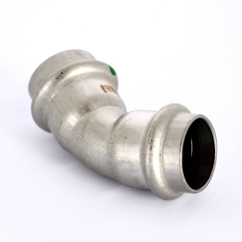 Угольник пресс 45° Viega Sanpress Inox 22 мм нержавеющая сталь 435790