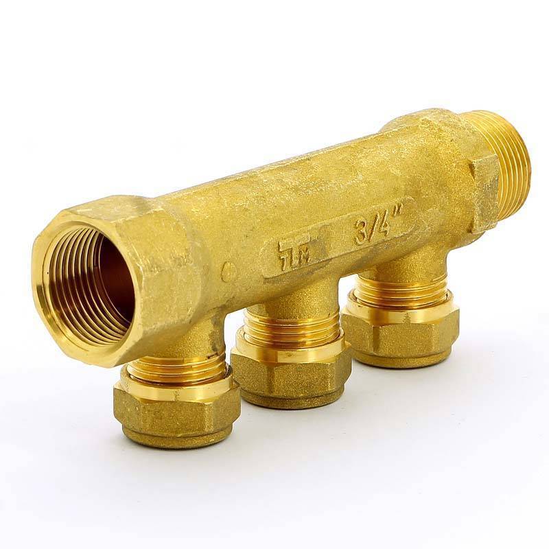 Коллектор Tiemme 3/4 3 выхода 15 мм обжим 36 мм 1910006