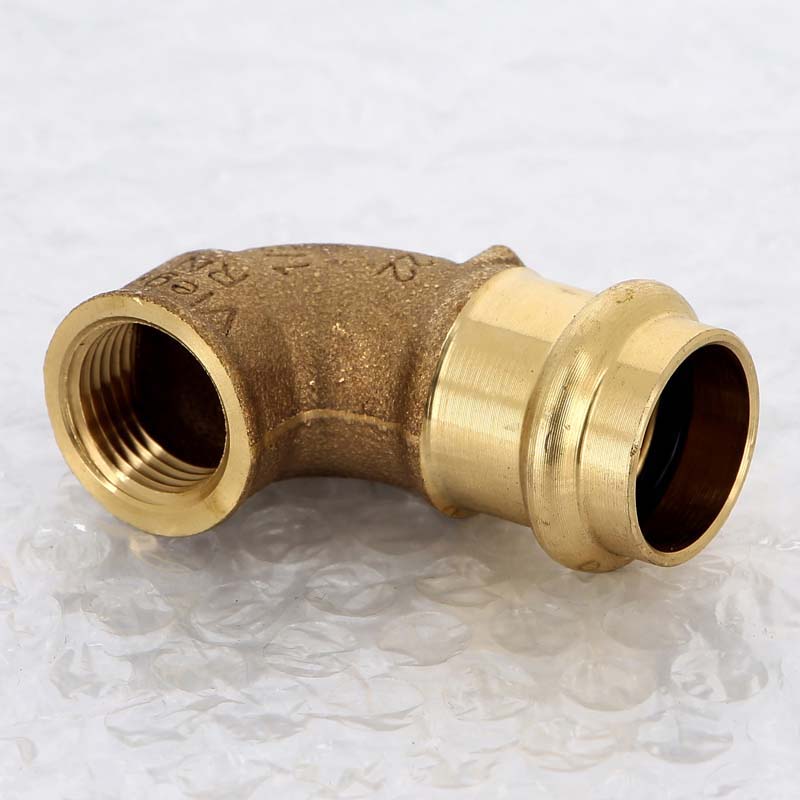 Угол 90° пресс-В бронзовый Viega Sanpress 22х1/2 298234