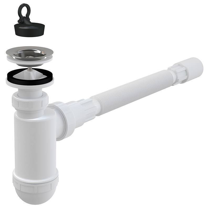 Сифон для раковины Alcaplast A41+A710 бутылочный 1 1/4 x 40 мм с гибким соединением A41+A710
