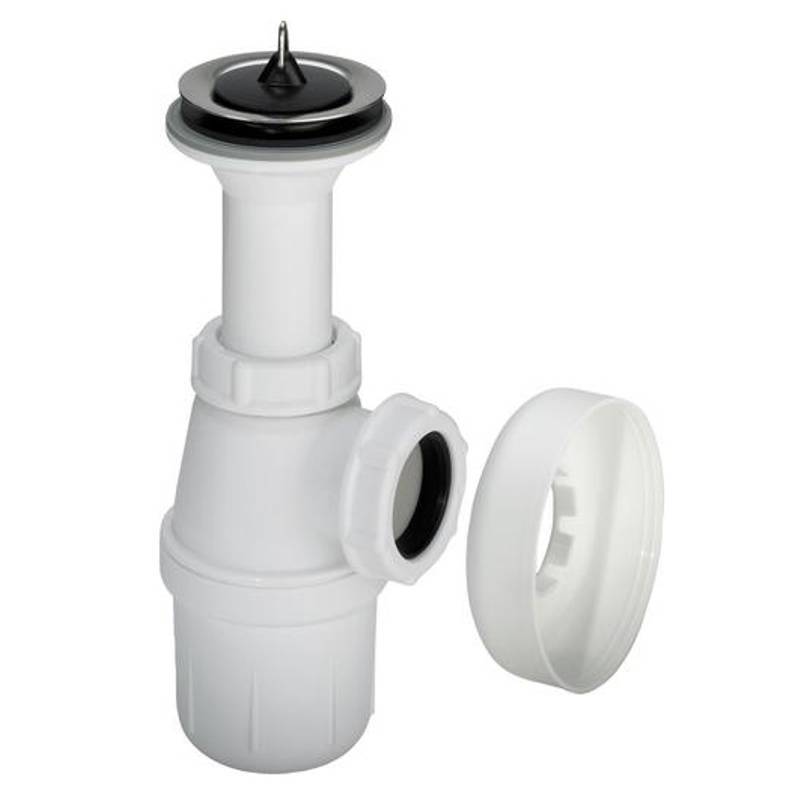 Сифон бутылочный Viega 1 1/4 x 32 мм с выпуском и розеткой пластик 102531