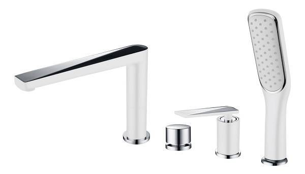 Смеситель для ванны Boheme Venturo врезной на борт белый/хром 370-W