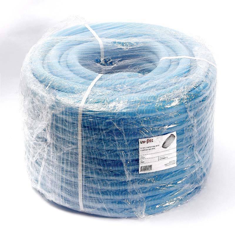Труба гофрированная Uni-Fitt синяя 25 мм для труб 16-20 мм бухта 50 м 583B2505