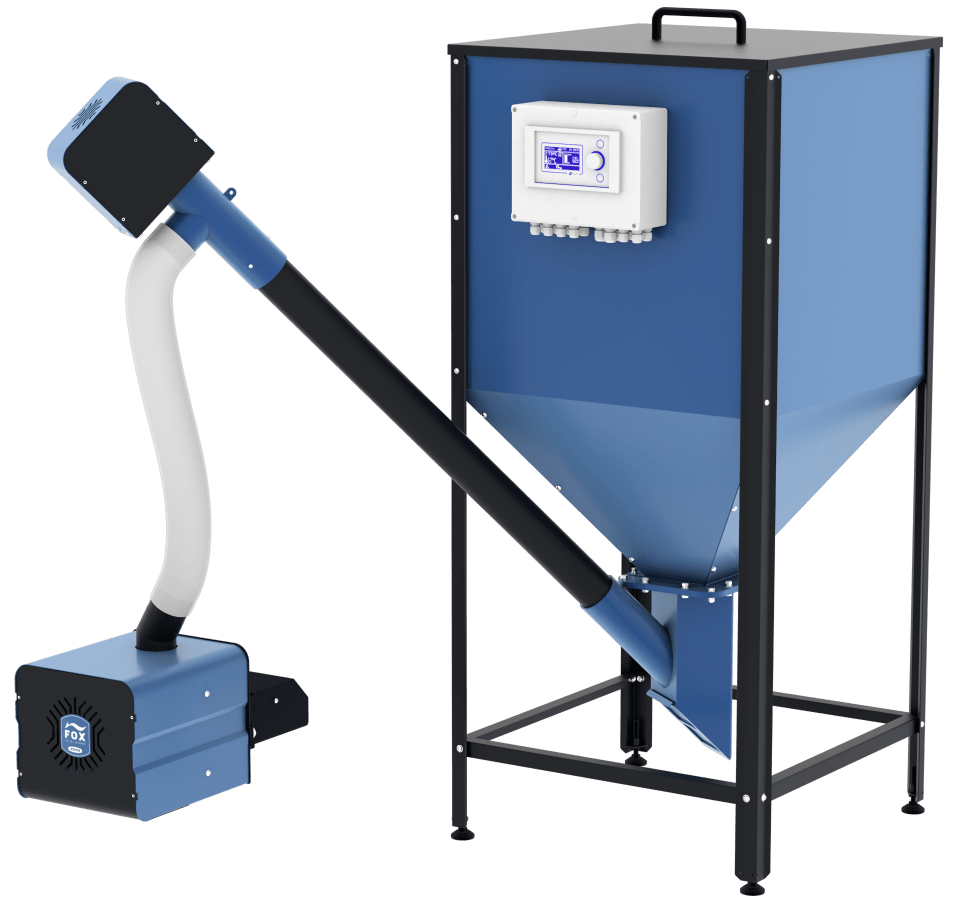 Пеллетная горелка ZOTA Fox 43 комплект с бункером и механизмом ZF4938000043