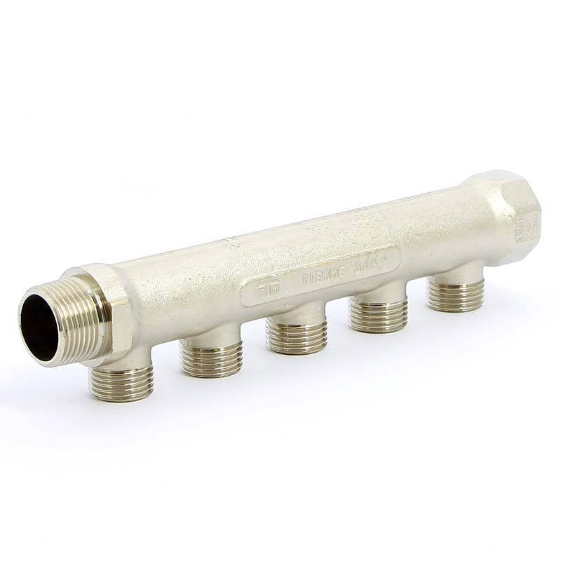 Коллектор никелированный TIEMME 3/4 НВ 5 выходов 1/2 Н 36 мм 1910027