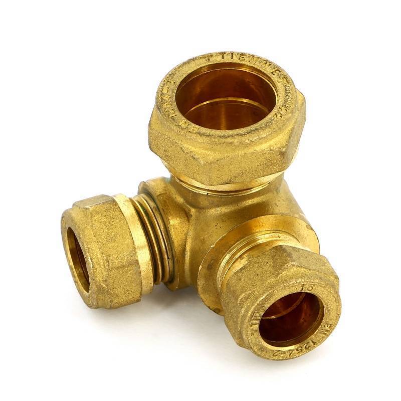 Тройник обжимной трехплоскостной Tiemme 22х15х15 мм 1000198