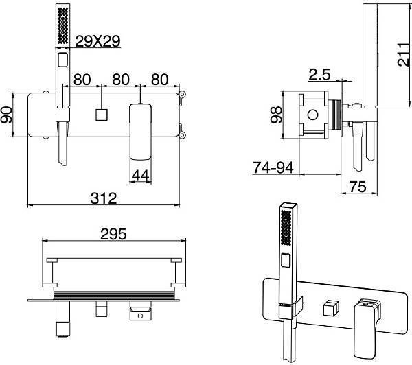 Смеситель для душа Allen Brau Infinity с внутренней частью хром 5.21011-00