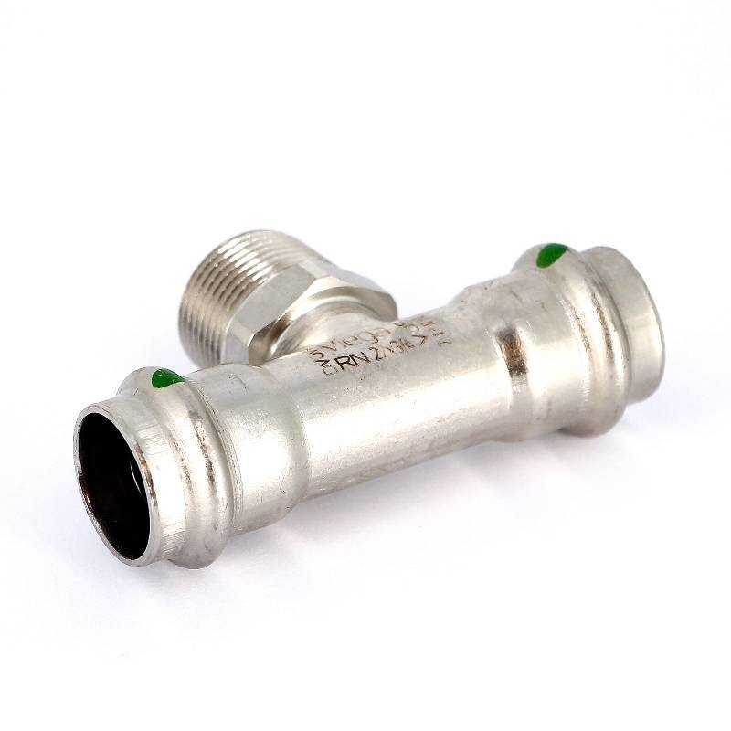 Тройник пресс-НР нержавеющая сталь Viega Sanpress Inox 22х3/4х22 мм 445980