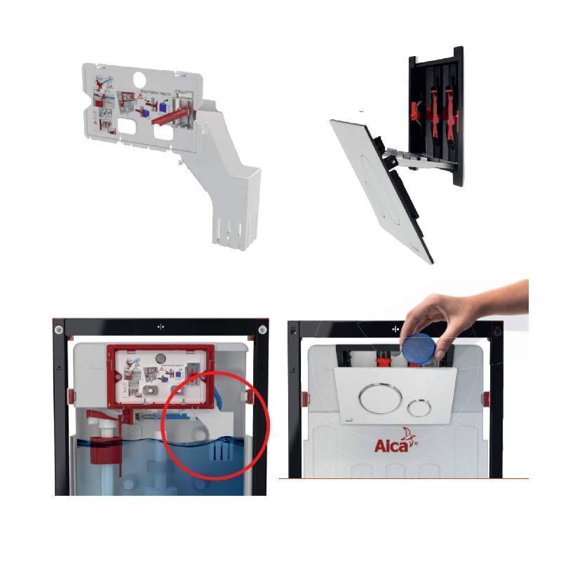 Инсталляция для унитаза Alcaplast AM101/1120 с кнопкой M571 хром и шумоизоляцией AM101/1120-4:1 RU M571-0001