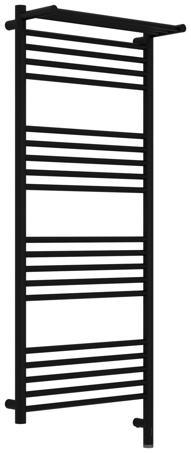 Полотенцесушитель электрический Сунержа Богема 3.1 с 1 полкой 500x1200 мм правый черный матовый 31-6007-1250