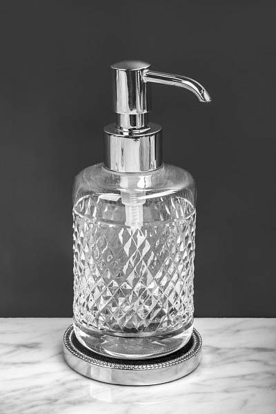 Дозатор для жидкого мыла настольный Boheme Murano Cristal хром 10227